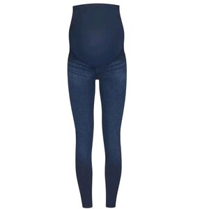Spanx Mama Maternity Jean-ish Leggings L Dark Blue Wash